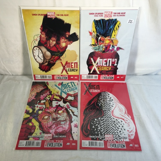 Lot of 4 Pcs collector Modern Marvel Comics X-Men Legacy Comic Books No.1.2.3.4.