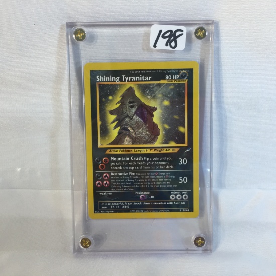Collector Modern 1995-2000 Nintendo GameFreak Trading Game Card - Shining Tyranitar 80HP 113/105 Car