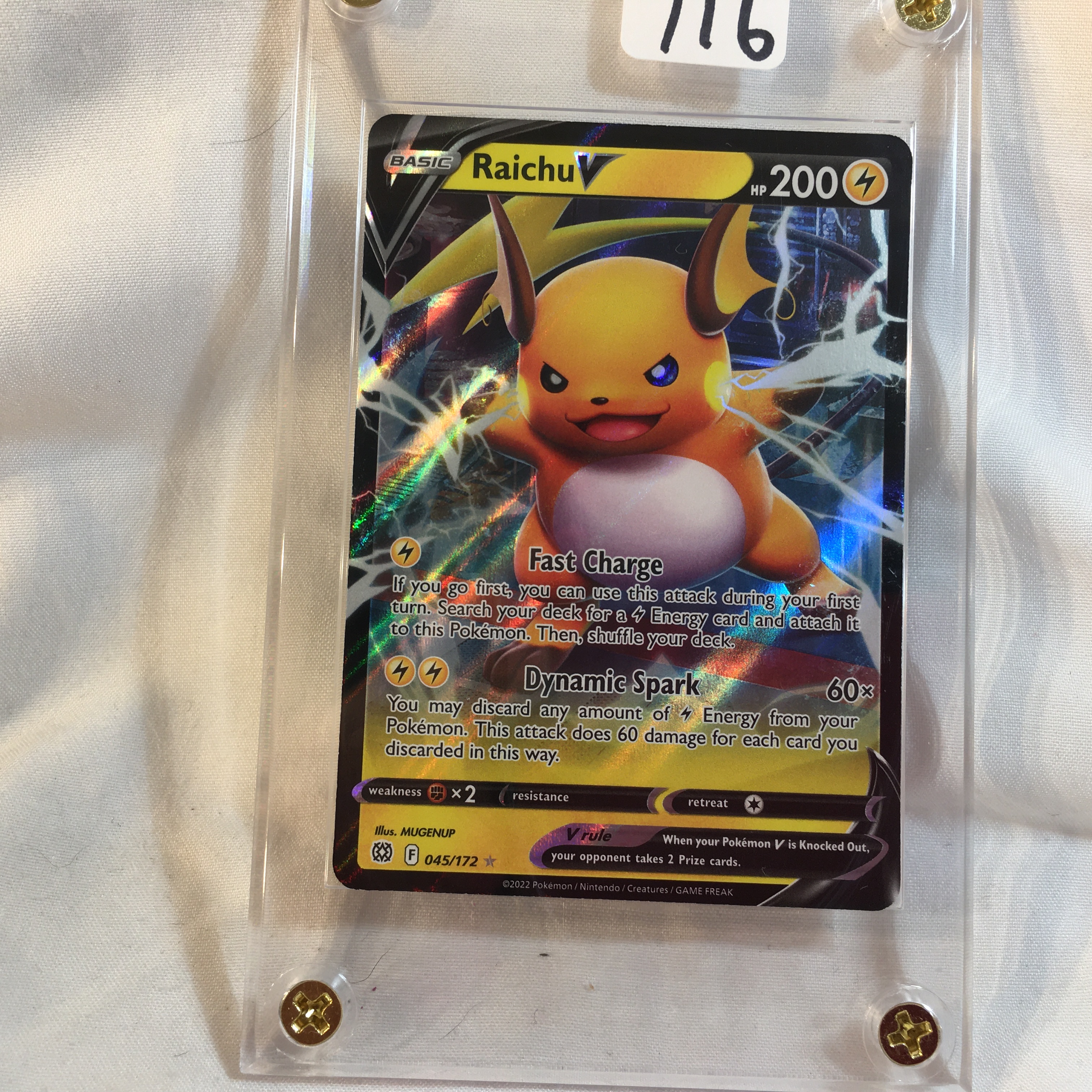 raichu v pokemon card 045/172 Brilliant Stars - Ultra Rare you can use this attack on your first turn Collector Modern 2022 Pokemon TCG
