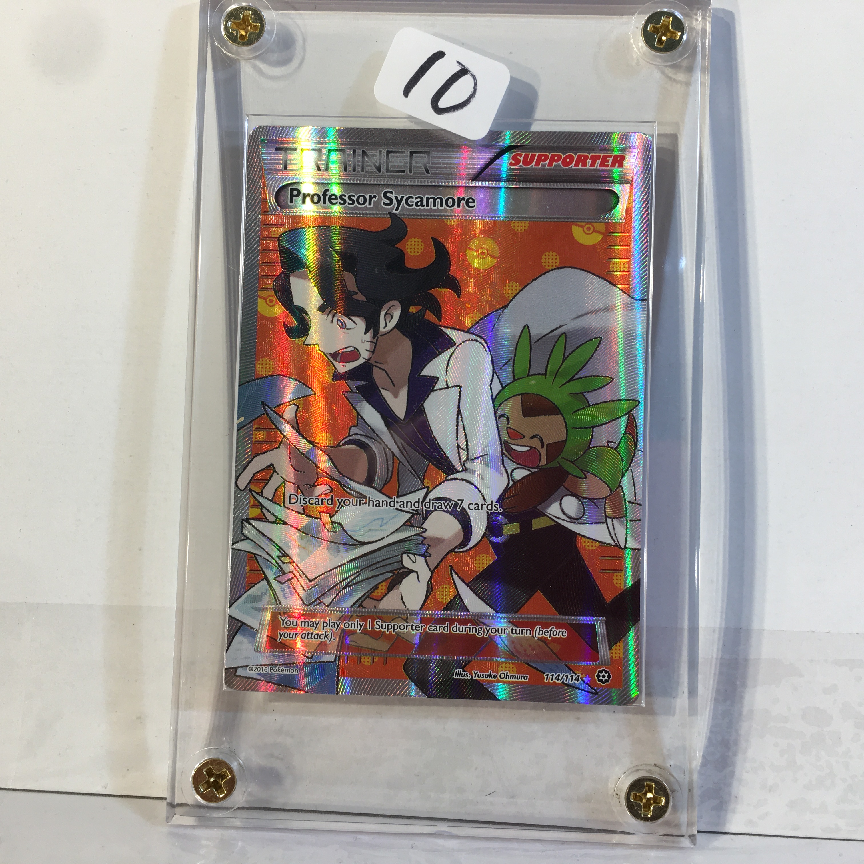 professor sycamore pokemon card Steam Siege Full Art #114 PSA 10 107a/122 / Promo Card Type / HP / Stage Collector 2016 Pokemon Supperter Trainer