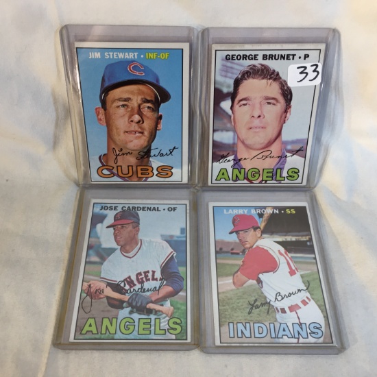 Lot of 4 Collector Vintage Baseball Assorted Sports Trading Cards