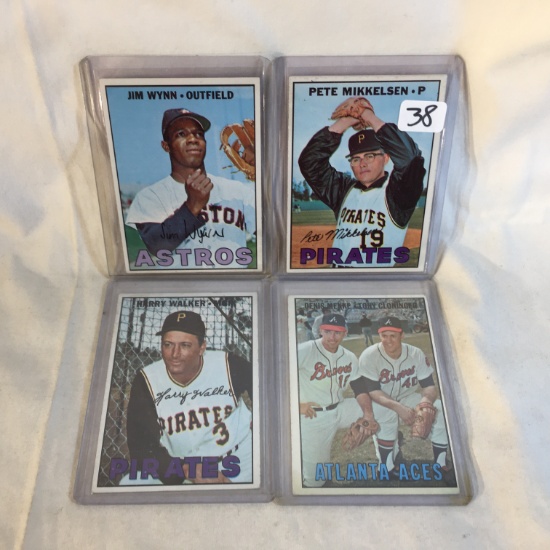 Lot of 4 Collector Vintage Baseball Assorted Sports Trading Cards