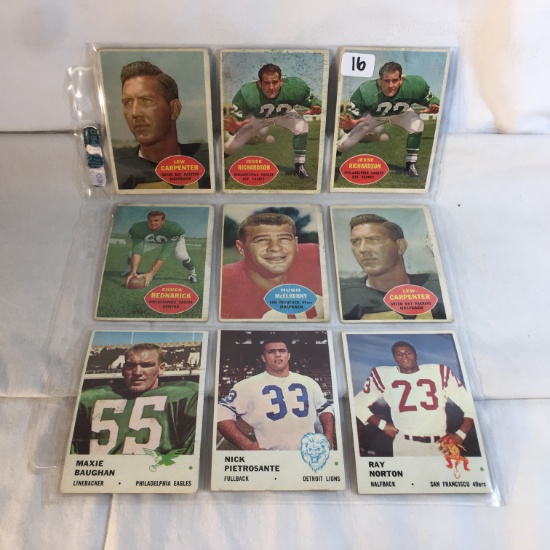 Lot of 9 Pcs Collector Vintage NFL Football Sport Trading Assorted Cards & Players - See Pictures