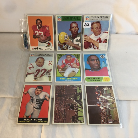 Lot of 9 Pcs Collector Vintage NFL Football Sport Trading Assorted Cards & Players - See Pictures