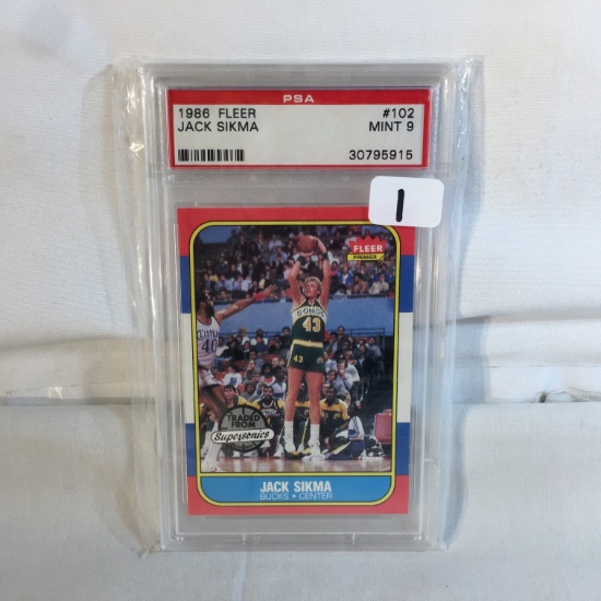 Collector Vintage PSA Graded 1986 Fleer #102 Jack Sikma Mint 9 30795915 NBA Sports Card