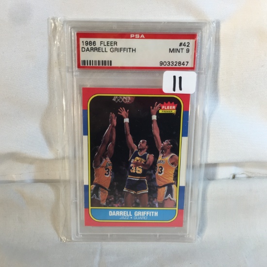 Collector Vintage PSA Graded 1986 Fleer #42 Darrell Griffith Mint 9 90332847 NBA Sports Card