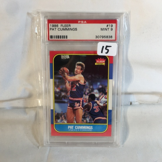 Collector Vintage PSA Graded 1986 Fleer #19 Pat Cummings Mint 9 30795838 NBA Sports Card