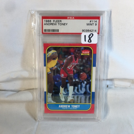 Collector Vintage PSA Graded 1986 Fleer #114 Andrew Toney Mint 9 90354214 NBA Sports Card