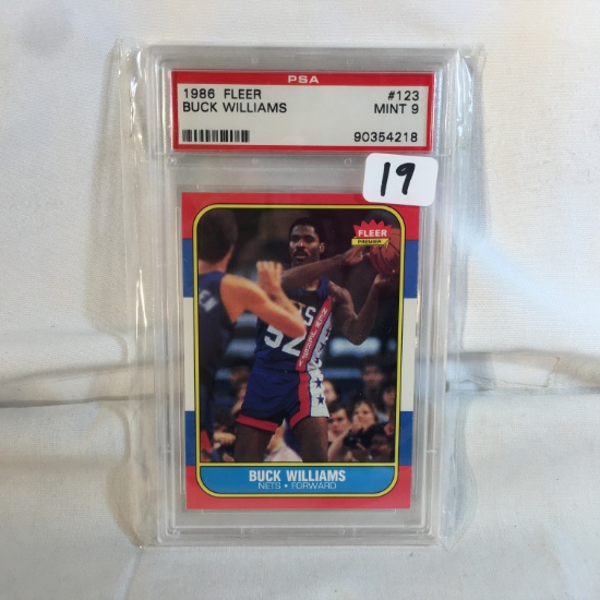 Collector Vintage PSA Graded 1986 Fleer #123 Buck Williams Mint 9 90354218 NBA Sports Card