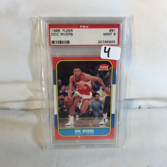 Collector Vintage PSA Graded 1986 Fleer #91 Doc Rivers Mint 9 30795905 NBA Sports Card