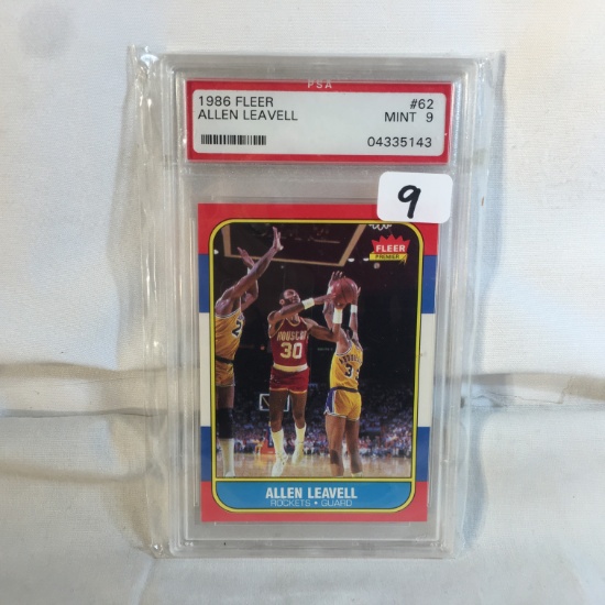 Collector Vintage PSA Graded 1986 Fleer #62 Allen Leavell Mint 9 04335143 NBA Sports Card