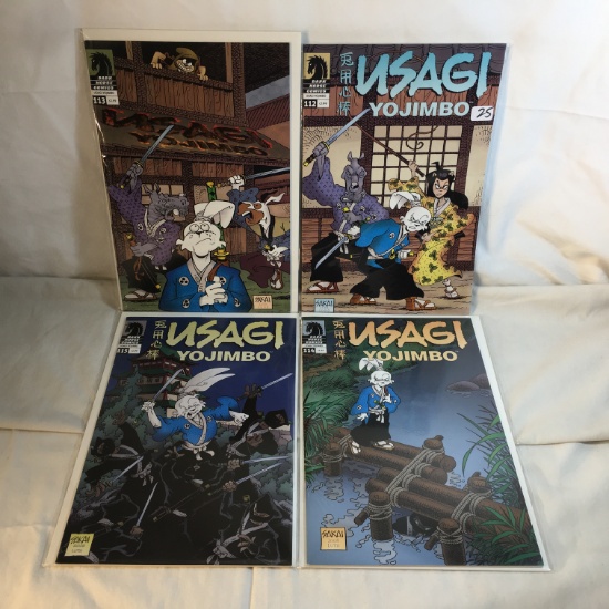 Lot of 4 Collector Modern Dark Horse Comics Usagi Yojimbo Comic Books No.112.113.114.115.