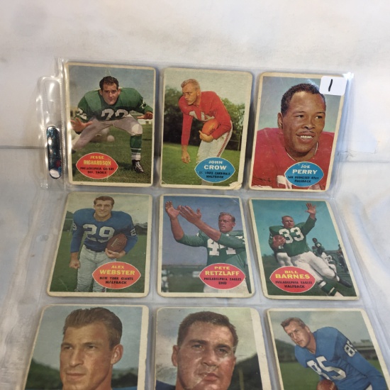 Lot of 9 Pcs Collector Vintage NFL Football Sport Trading Assorted Cards & Players - See Pictures