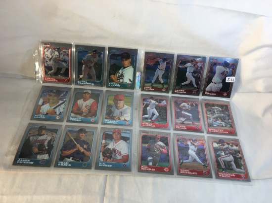 Lot of 18 Pcs Collector Modern Baseball Sport Trading Assorted Cards & Players - See Pictures