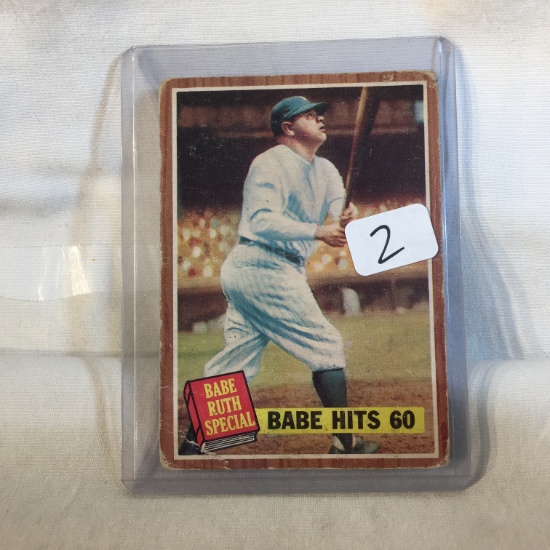 Collector Vintage Topps Baseball Babe Ruth Special Babe Hits 60 Sport Trading Card #139