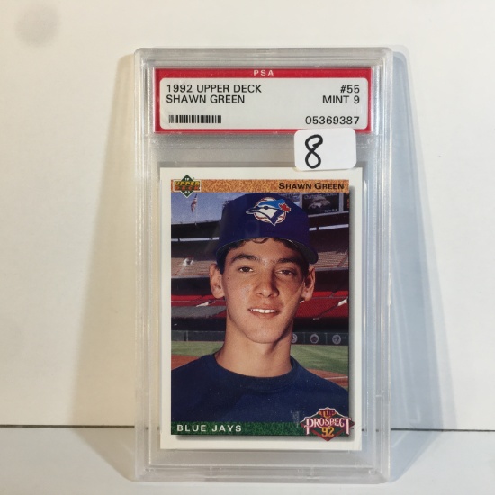 Collector Graded 1992 Upper Deck Shawn Green #55 Mint 9 #05369387 Baseball Sport Card