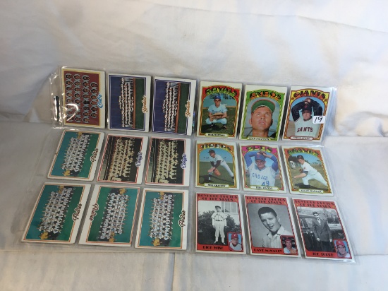 Lot of 18 Pcs Collector Vintage Sport Baseball Trading Assorted cards & Players -See Pictures