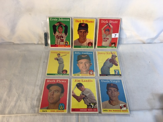 Lot of 9 Pcs Collector Vintage Assorted MLB Baseball Sport Trading Assorted Cards & Players