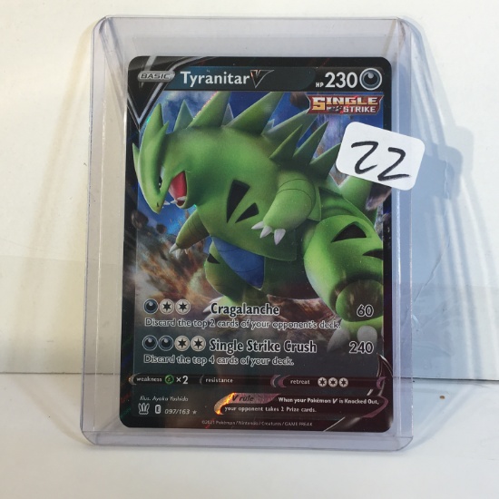Collector TCG  Pokemon/Nintendo/Creatures/Game Freak 2021 Basic TyranitarV Hp230 Card 097/163