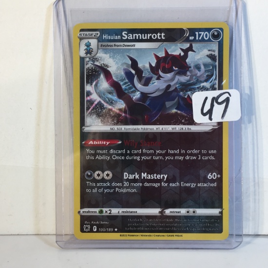 Collector Modern 2022 Pokemon TCG Stage 2 Hisuian Samurott 100/189 Holo Trading Card