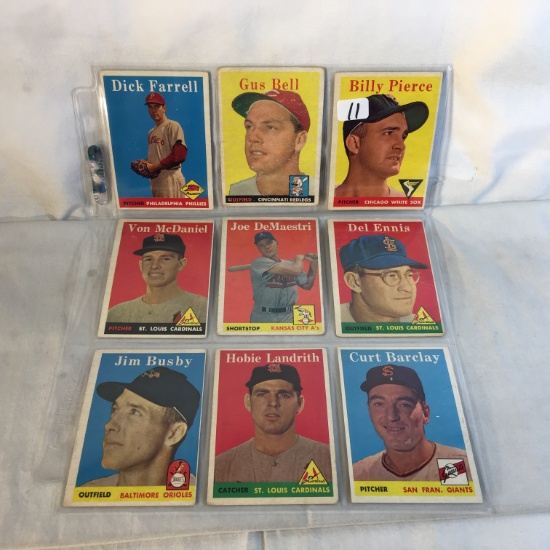 Lot of 9 Pcs Collector Vintage s MLB Baseball Sport Trading Assorted Cards & Players -See Photos