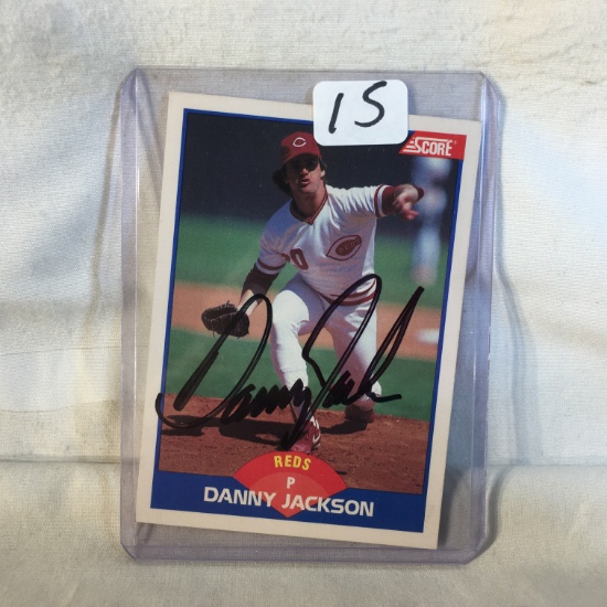 Collector Vintage 1989 Score Danny Jackson P Reds Baseball Trading Card Signed