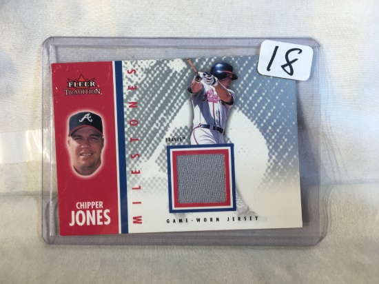 Collector 2003 Fleer Tradition Milestones Chipper Jones Baseball Trading Card W/Patch