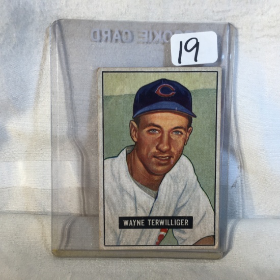 Collector Vintage 1951 Bowman Wayne Terwilliger No. 175 Baseball Picture Trading Card