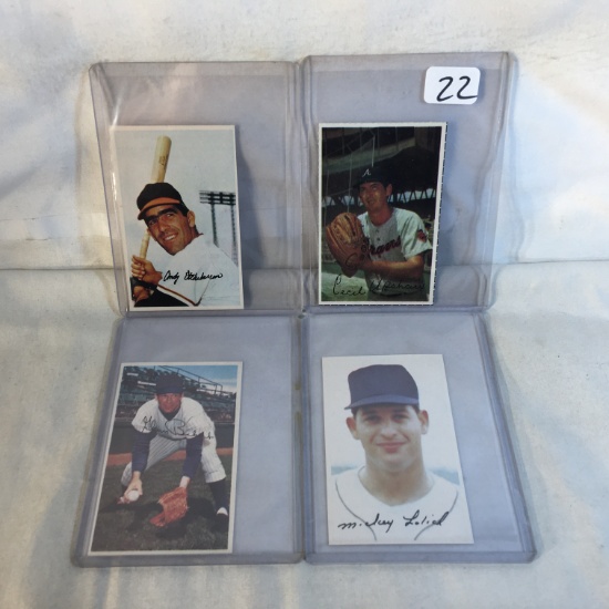 Lot of 4 Collector Vintage Assorted Baseball Picture Trading Cards  -  See Pictures