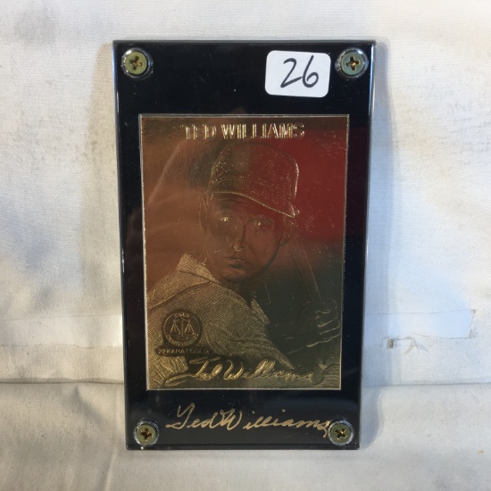Collector Gold Performance 22 Karat Gold Ted Williams #012266 Limited Edition Trading Card