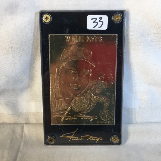 Collector Gold Performance 22 Karat Gold Willie Mays #012330 Limited Edition Trading Card