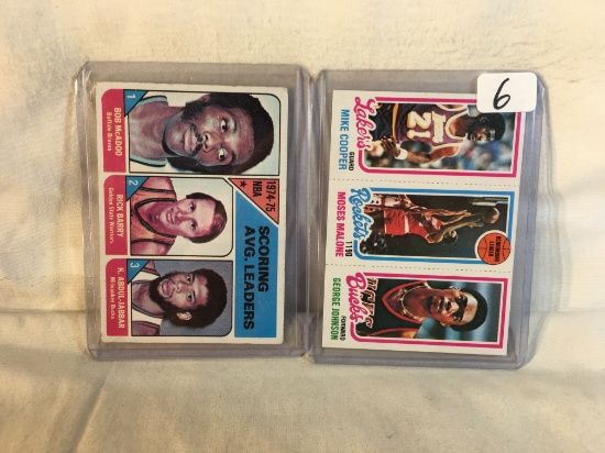 Lot of 2 Collector Topps Assorted Three Person Basketball Trading Cards