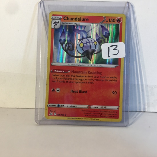 Collector Modern 2022 Pokemon TCG Stage2 Chandelure Hp150 Holo 026/196 Trading Game Card