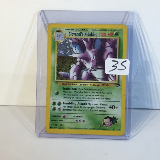 Modern 2000 Pokemon TCG Stage2 Giovanni's Nidokinf HP120 Holo Drill Pokemon 7/132 Card