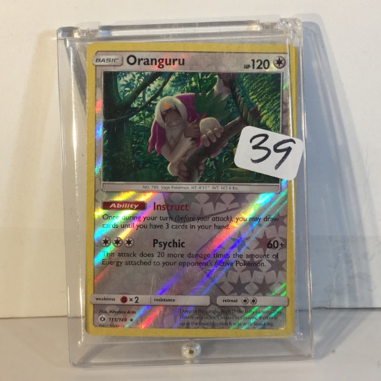 Modern 2017 Pokemon TCG Basic Oranguru Hp120 Holo No.765 Sage Pokemon Card 113/149