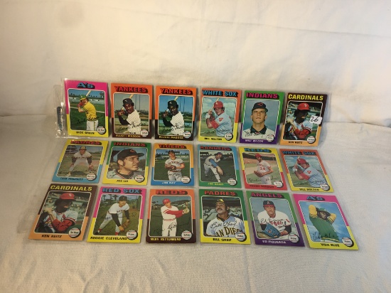 Lot of 18 Pcs Collector Vintage  MLB Baseball  Sport Trading Assorted Cards & Players - See Photos