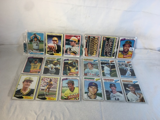 Lot of 18 Pcs Collector Vintage  MLB Baseball  Sport Trading Assorted Cards & Players - See Photos