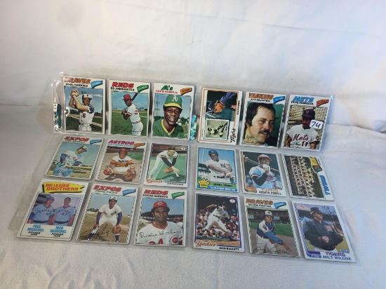 Lot of 18 Pcs Collector Vintage  MLB Baseball  Sport Trading Assorted Cards & Players - See Photos