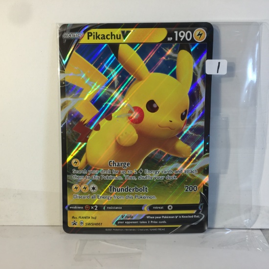 Collector Modern 2021 Large Pokemon Basic Pikachu HP190 Thunderbolt TCG Card SWSH061