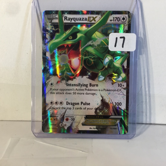 Collector 2015 Pokemon TCG Basic RayquazaEX HP170 Dragon Pulse Trading Card Game 75/108
