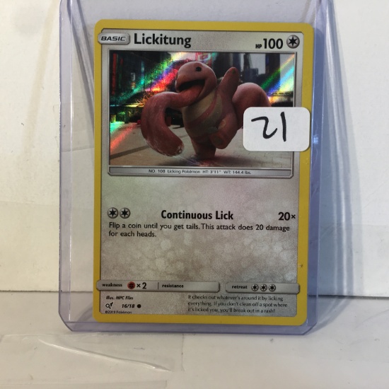 Collector 2019 Pokmon TCG Basic Lickitung HP100 Continuous Lick Trading Card Game 16/18