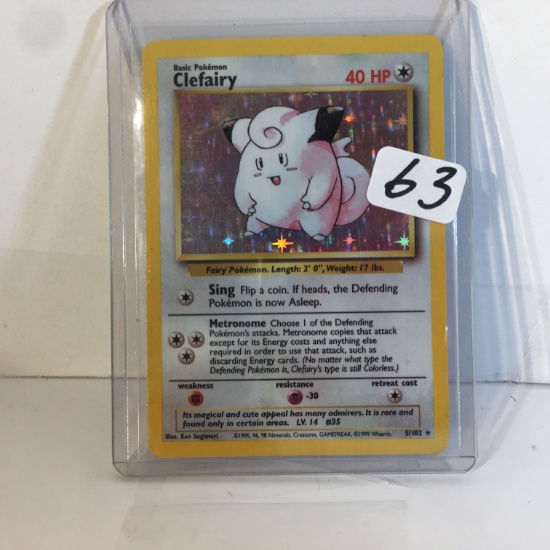 Collector Modern 1999 Wizards Pokemon TCG Basic Clefairy HP40 Trading game Card 5/102