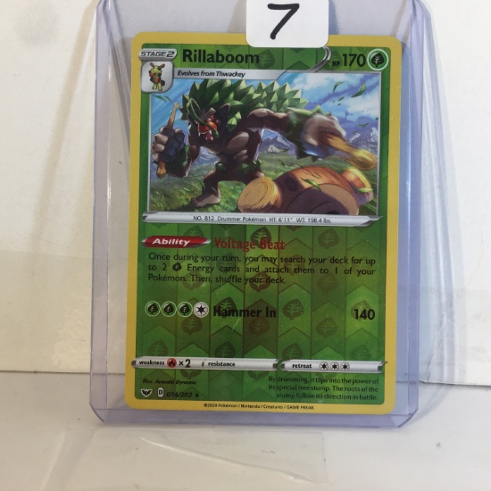 Collector Modern 2020 Pokemon TCG Stage2 Rillaboom HP170 Hammer In Trading Holo Game Card 014/202