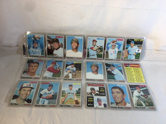 Lot of 18 Pcs Collector Vintage  MLB Baseball  Sport Trading Assorted Cards & Players - See Photos