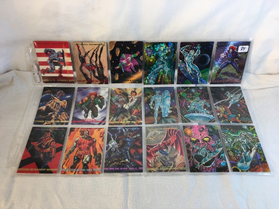 Lot of 18 Pcs Collector Modern Assorted DC and Marvel Super Heroes Trading Game Cards -See Photos