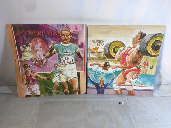 Lot of 2 Pcs Collector Assorted Antwerp 1920 & Munich 1972 Picture  Size: 10x9.5" - See Pictures