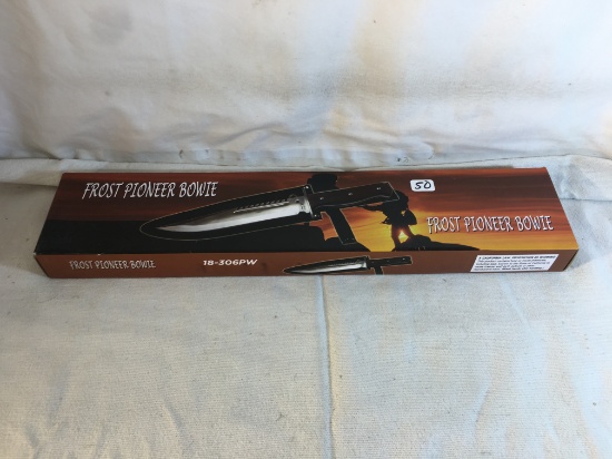 Collector New Frost Pioneer Bowie 15" Bowie Stainless Steel Blade Pakkawood Handle 19680D Nylon