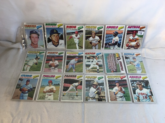 Lot of 18 Pcs Collector Vintage  MLB Baseball  Sport Trading Assorted Cards & Players - See Photos