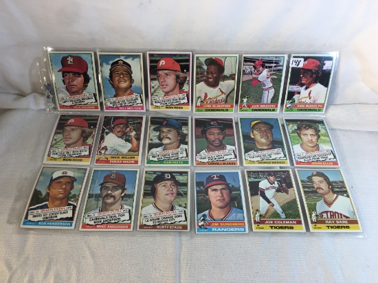 Lot of 18 Pcs Collector Vintage  MLB Baseball  Sport Trading Assorted Cards & Players - See Photos