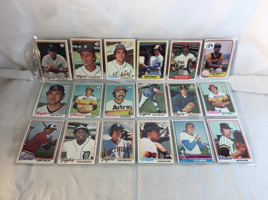 Lot of 18 Pcs Collector Vintage  MLB Baseball  Sport Trading Assorted Cards & Players - See Photos
